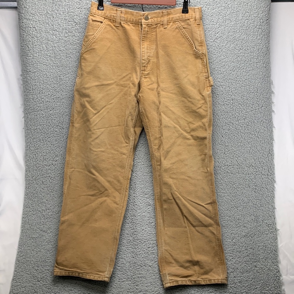 2588 Carhartt Dungaree Fit Canvas Pants Jeans Distressed Wip Mustard Men’s 32X30